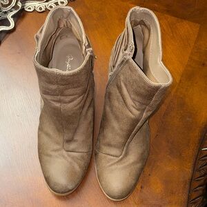 Qupid Taupe Ankle Booties